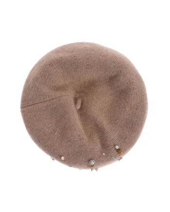 Bereta bej cu pietre decorative