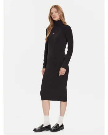 Rochie tricotata Tommy DW0DW22167, negru