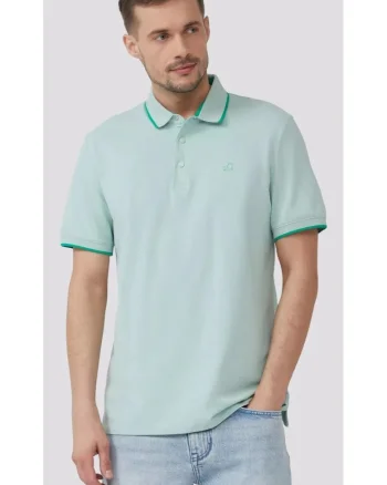 Tricou polo cu detalii contrastante, Verde menta