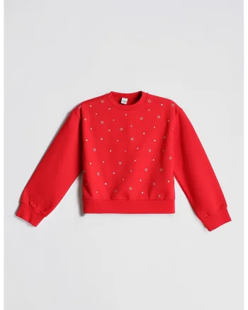 Bluza de trening regular fit din amestec de bumbac, Rosu vermillion