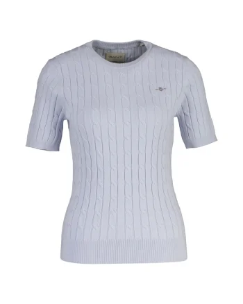 Tricou cu model torsade si detaliu logo, Albastru deschis