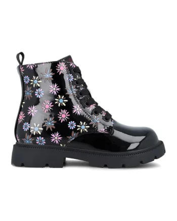 Bocanci cu model floral, Negru/Roz deschis/Albastru deschis