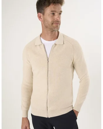 Cardigan cu fermoar si maneci raglan, Bej