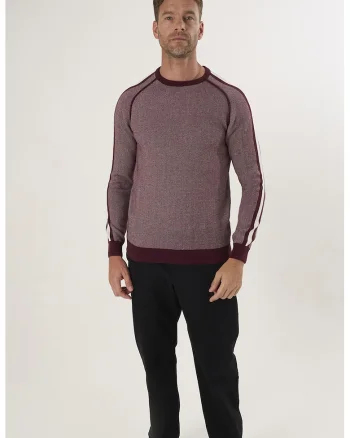 Pulover din bumbac cu maneci raglan, Rosu stins