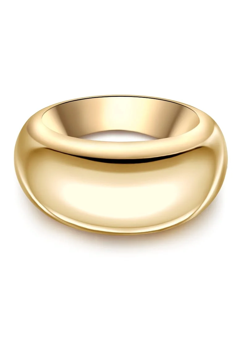 Inel placat cu aur galben de 14 K, Auriu