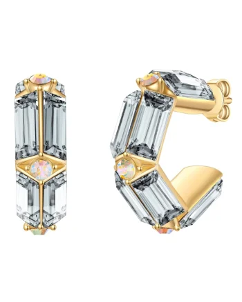 Cercei placati cu aur de 14K cu cristale, Auriu