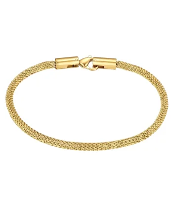 Bratara din plasa placata cu aur de 14K, Auriu