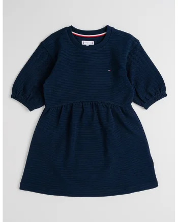 Rochie scurta cu croiala in A si detaliu logo, Bleumarin