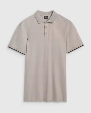 Tricou polo barbati,  gri, bumbac/sintetic/viscoza,