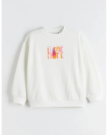 Bluza cu imprimeu pe spate, Rosu/Alb