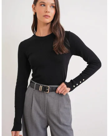 Pulover dama  tricotat, Negru