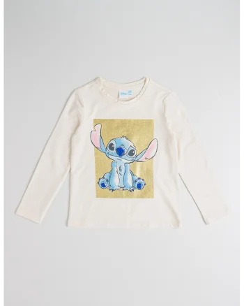 Bluza cu imprimeu cu Stitch, Galben pal