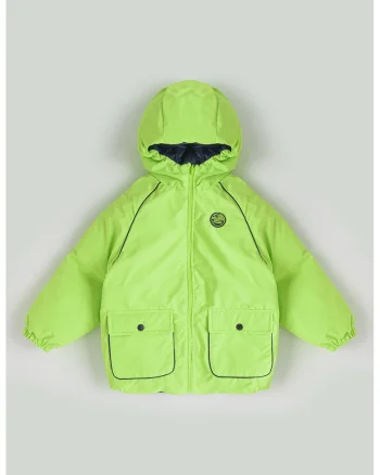 Geaca reversibila cu buzunare laterale, Verde lime