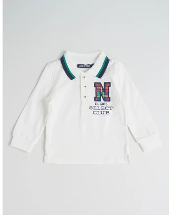 Bluza polo din bumbac, Rosu/Alb/Bleumarin
