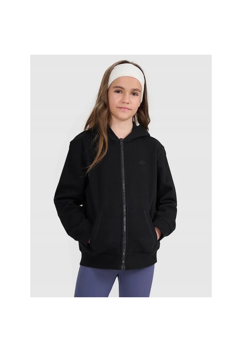 Hanorac copii  negru, bumbac, gluga, croi oversize