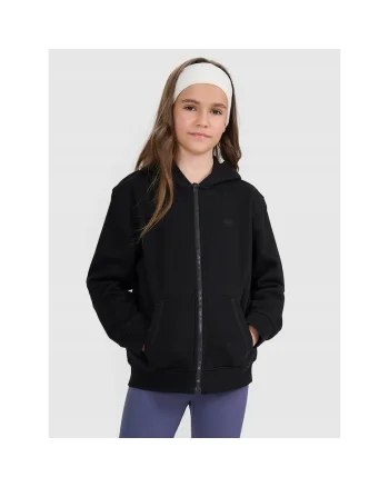 Hanorac copii  negru, bumbac, gluga, croi oversize