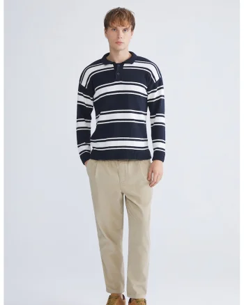 Pantaloni slim fit cu aspect de catifea, Bej inchis