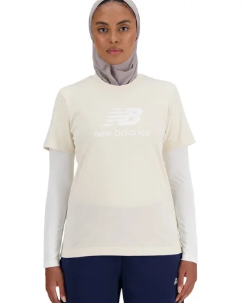 Tricou din bumbac cu imprimeu logo, Crem