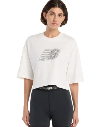 Tricou crop cu maneci cazute