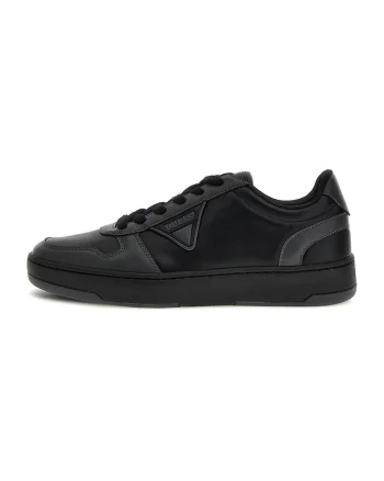 Pantofi sport din piele ecologica cu detalii logo, Negru