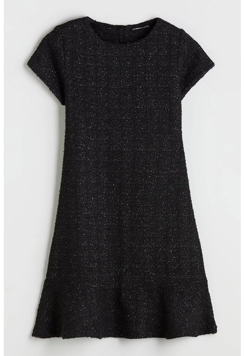 Rochie evazata cu aspect stralucitor, Negru