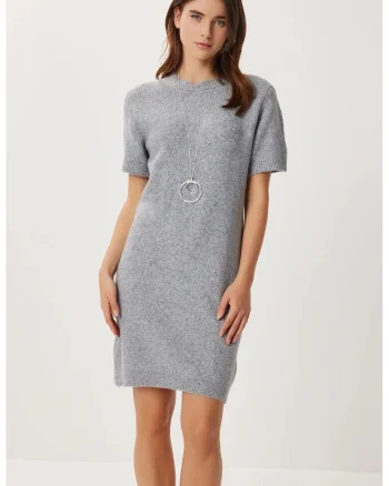 Rochie mini, Happiness Istanbul, gri, tricot,