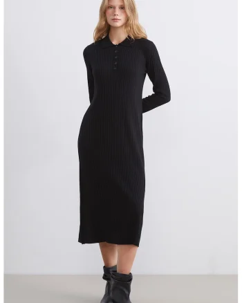 Rochie midi uni, Negru