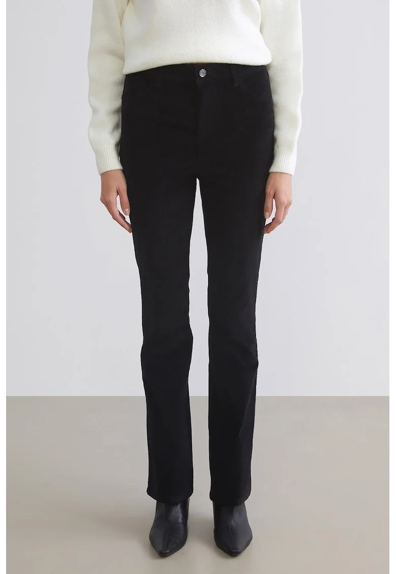 Blugi slim fit cu talie inalta, Negru
