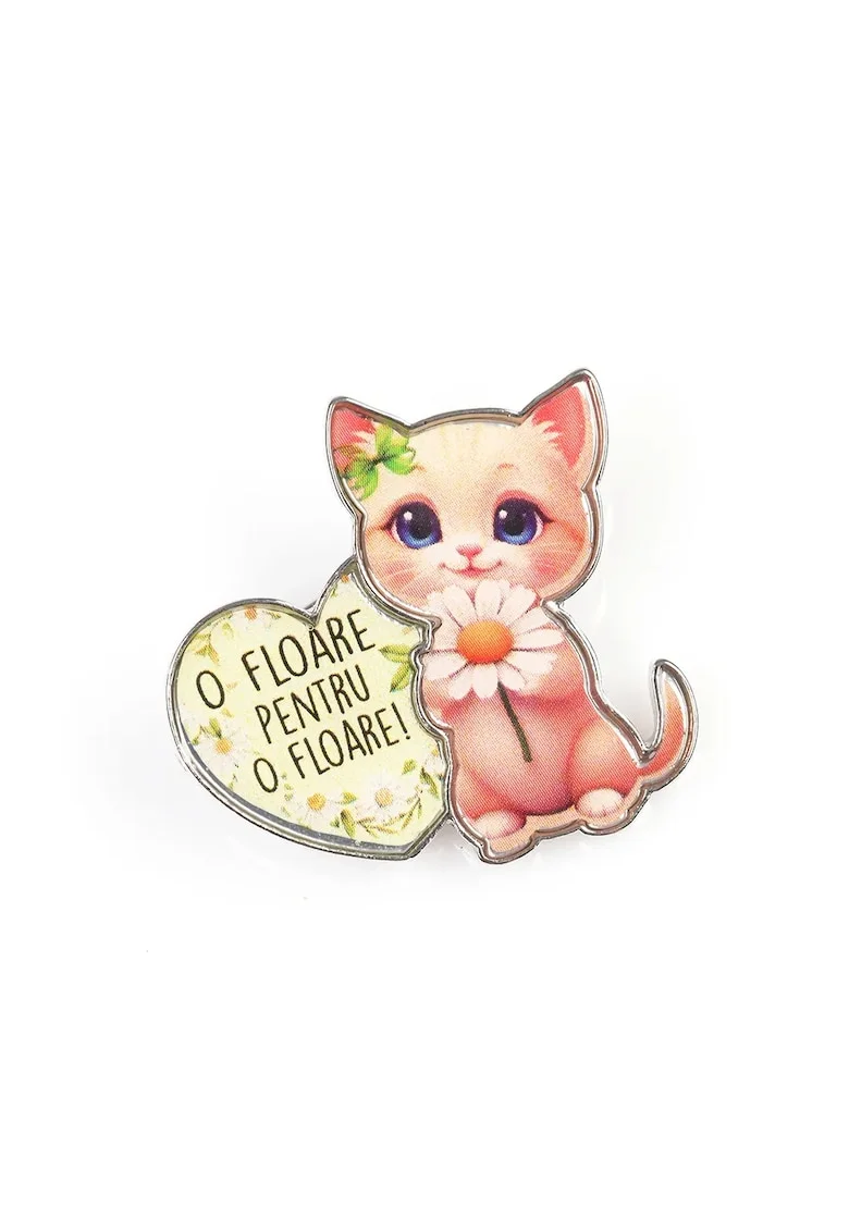 Brosa martisor cu mesaj O floare pentru o floare