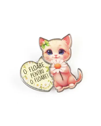 Brosa martisor cu mesaj O floare pentru o floare
