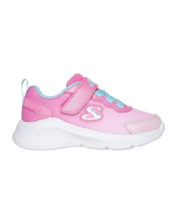 Pantofi sport de plasa cu garnituri de piele ecologica si velcro, Roz/Albastru deschis