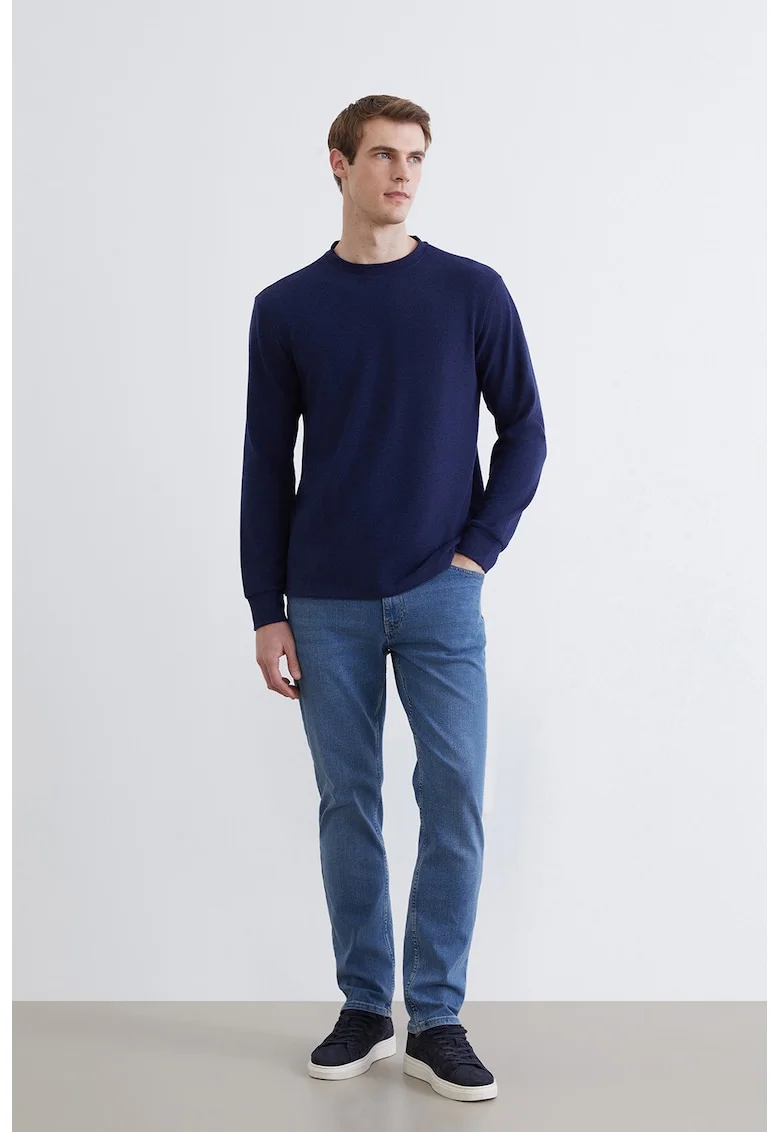 Blugi slim fit cu talie medie, Albastru lavanda