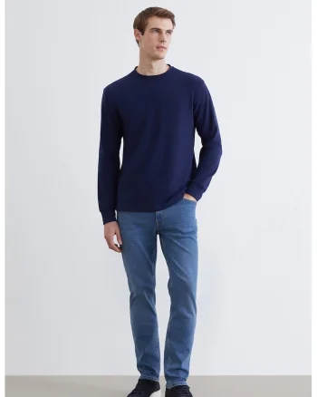 Blugi slim fit cu talie medie, Albastru lavanda