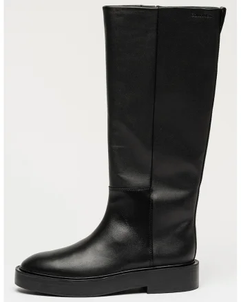 Cizme din piele Concave, Negru/Negru stins