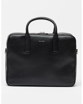 Geanta messenger din piele ecologica Raised Commute, Negru