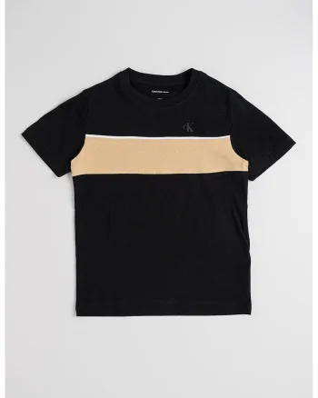 Tricou de bumbac cu decolteu la baza gatului, Negru