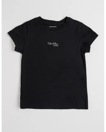Tricou cu decolteu la baza gatului si imprimeu logo, Negru