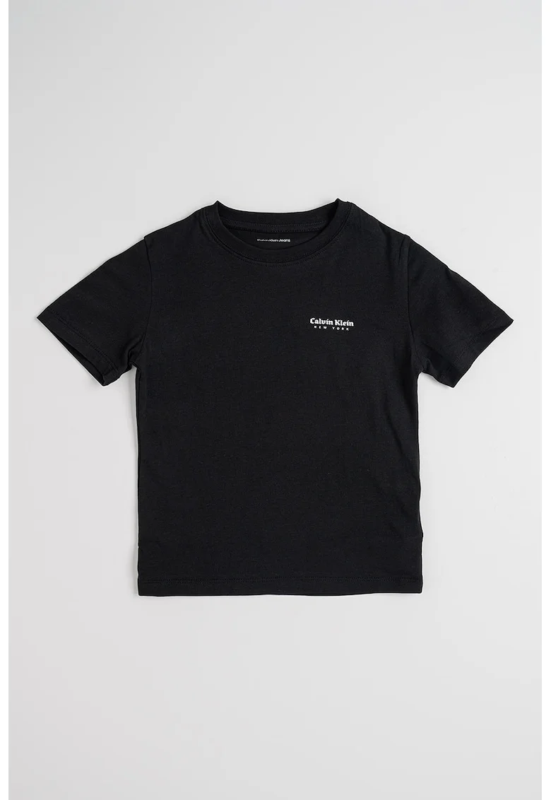 Tricou de bumbac cu logo, Negru