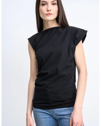 Tricou uni de bumbac, Negru