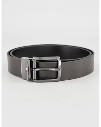 Curea reversibila din piele Denton, Maro inchis/Negru