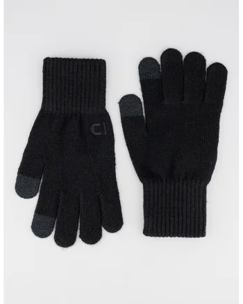 Manusi uni din tricot, Negru/Negru stins
