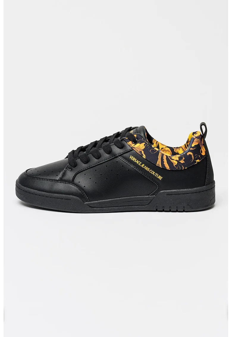 Pantofi sport din piele cu detalii contrastante, Negru