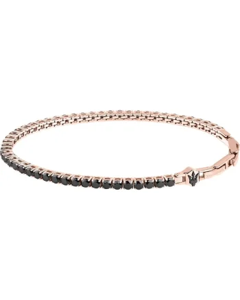 Bratara,  ajustabila 18.5x3 cm, rose gold, negru