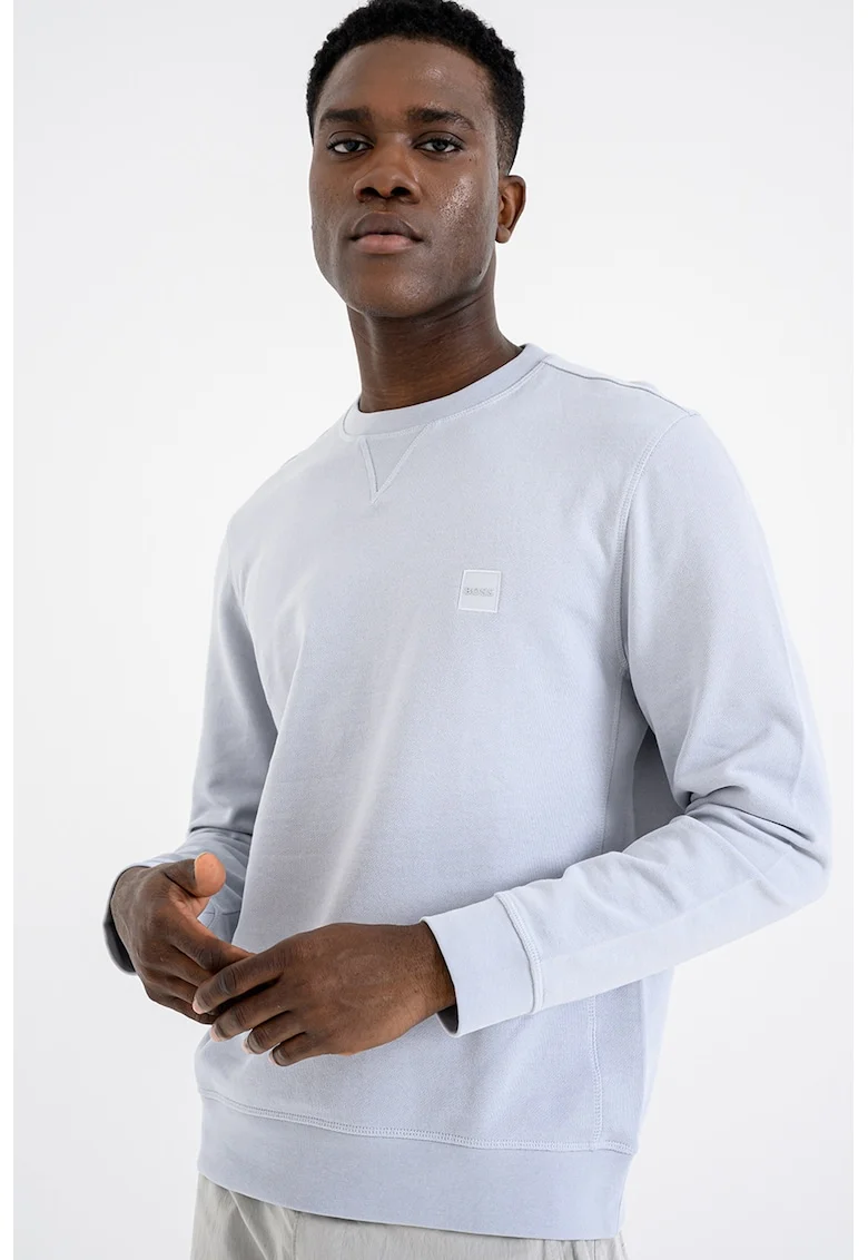 Bluza de trening relaxed fit cu decolteu la baza gatului Westart, Gri deschis