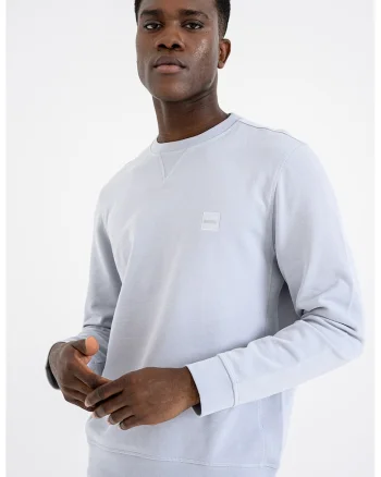 Bluza de trening relaxed fit cu decolteu la baza gatului Westart, Gri deschis