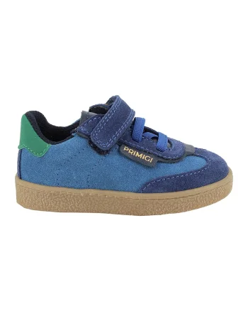 Pantofi sport din piele intoarsa cu inchidere velcro, Albastru inchis/Albastru royal/Verde aquamarin