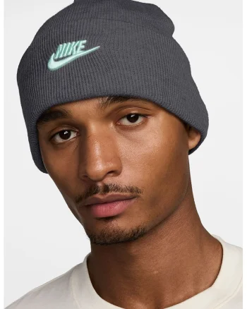 Caciula unisex cu logo brodat Peak, Gri inchis
