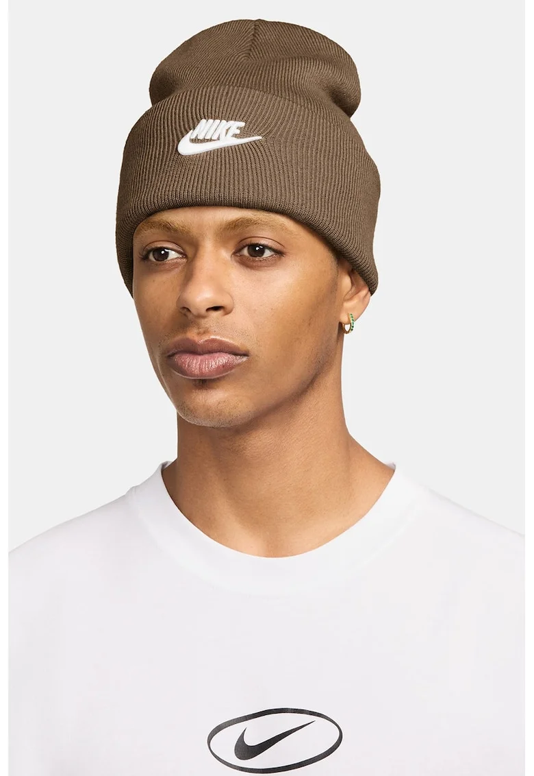 Caciula unisex cu logo brodat Peak, Caramel