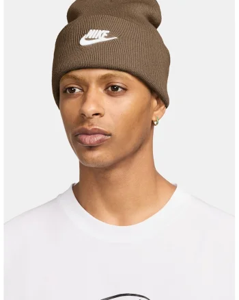 Caciula unisex cu logo brodat Peak, Caramel