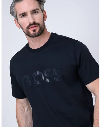 Tricou din bumbac cu logo, Negru